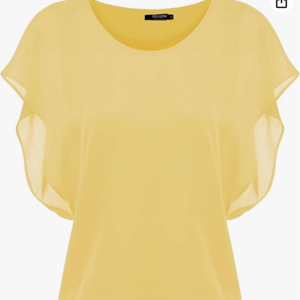 Zeagoo Women's Loose Casual Short Sleeve Chiffon Top T-Shirt Blouse
